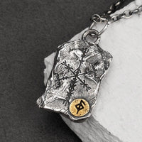 Collier Viking en Argent Sterling 925 - Stèle Runique Collier Viking en Argent Sterling 925 - Stèle Runique