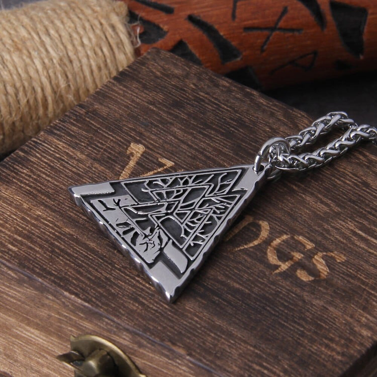 Collier Viking \"Lien des Mondes: Pendentif Yggdrasil Valknut\" Collier Viking \"Lien des Mondes: Pendentif Yggdrasil Valknut\"