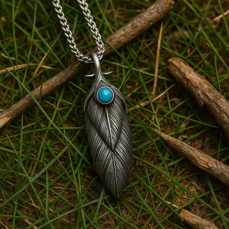Collier viking plume éternelle Collier viking plume éternelle