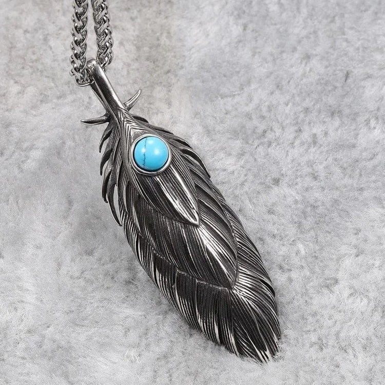Collier viking plume éternelle Collier viking plume éternelle