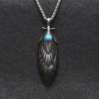 Collier viking plume éternelle Collier viking plume éternelle