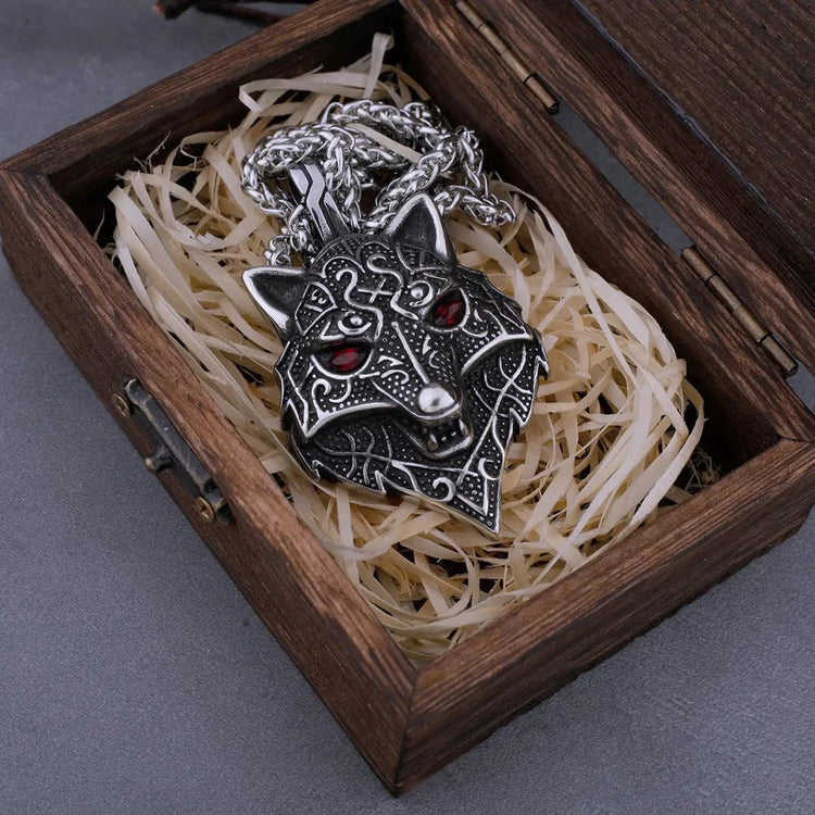 Collier viking tête de Fenrir Collier viking tête de Fenrir