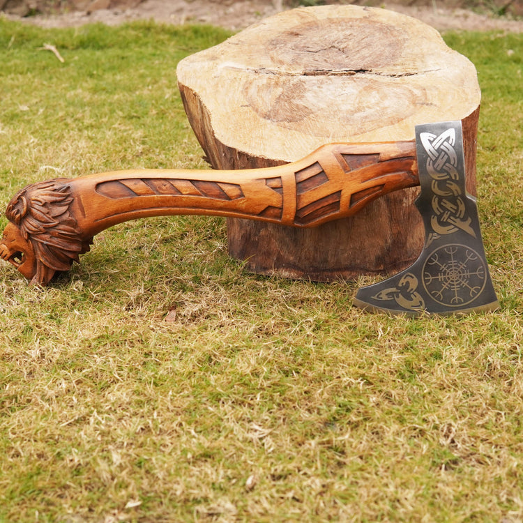 Hache Guerrière Viking - \"Colère d'Huginn et Muninn\" Hache Guerrière Viking - \"Colère d'Huginn et Muninn\"