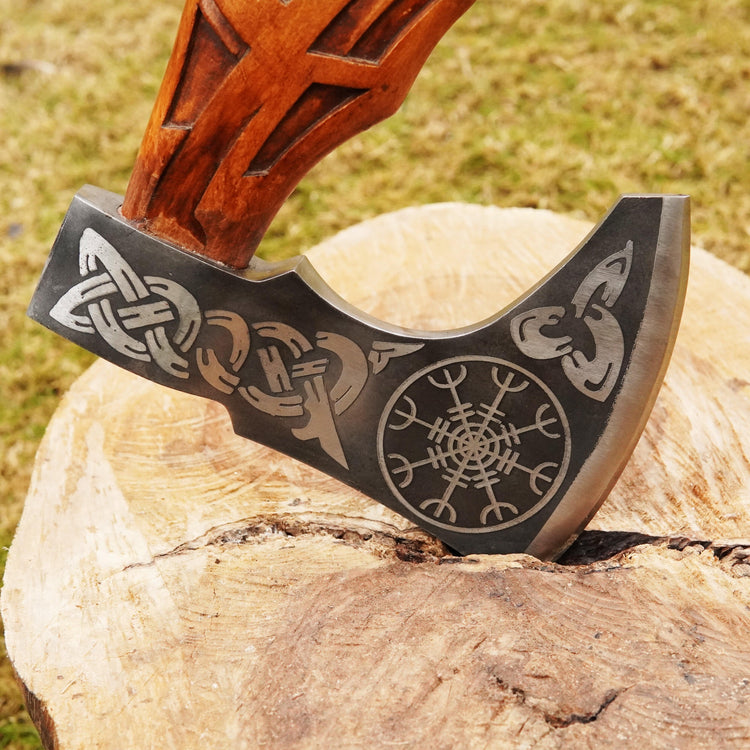 Hache Guerrière Viking - \"Colère d'Huginn et Muninn\" Hache Guerrière Viking - \"Colère d'Huginn et Muninn\"