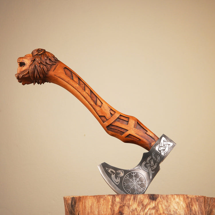 Hache Guerrière Viking - \"Colère d'Huginn et Muninn\" Hache Guerrière Viking - \"Colère d'Huginn et Muninn\"