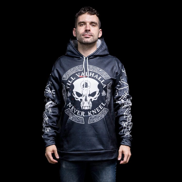 Hoodie Viking \"Hoodie Crâne de Guerrier - Voyage jusqu'au Valhalla\" Hoodie Viking \"Hoodie Crâne de Guerrier - Voyage jusqu'au Valhalla\"