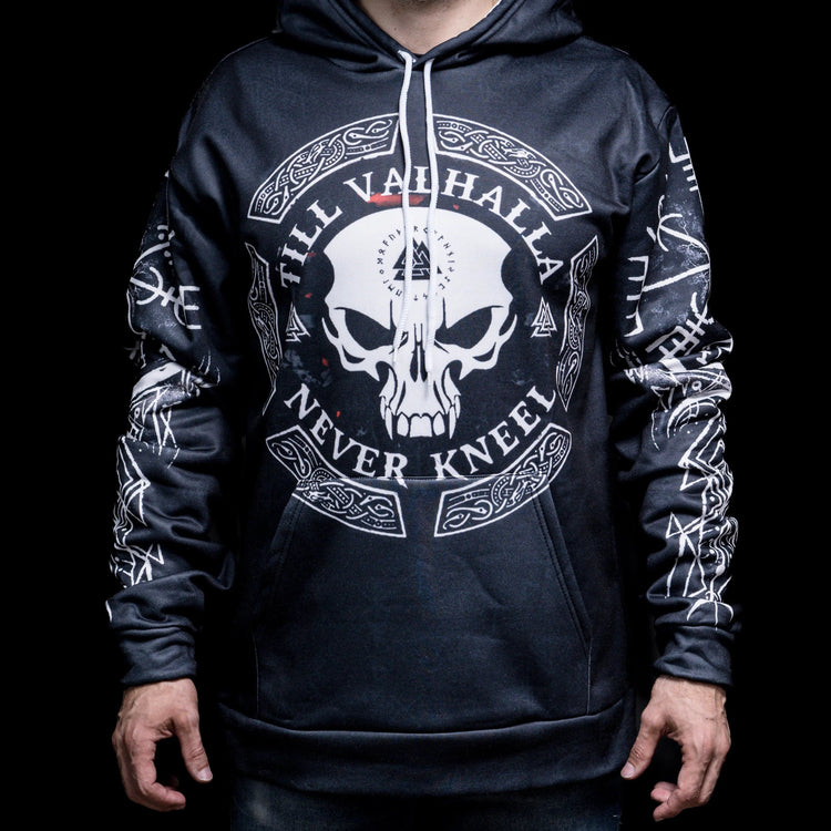 Hoodie Viking \"Hoodie Crâne de Guerrier - Voyage jusqu'au Valhalla\" Hoodie Viking \"Hoodie Crâne de Guerrier - Voyage jusqu'au Valhalla\"