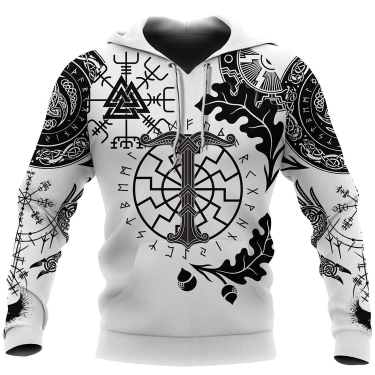 Hoodie Viking \"Hoodie Énigme Runique et Vegvisir\" Hoodie Viking \"Hoodie Énigme Runique et Vegvisir\"