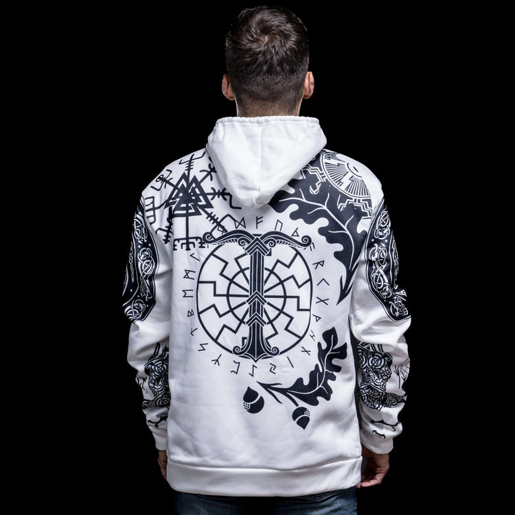 Hoodie Viking \"Hoodie Énigme Runique et Vegvisir\" Hoodie Viking \"Hoodie Énigme Runique et Vegvisir\"