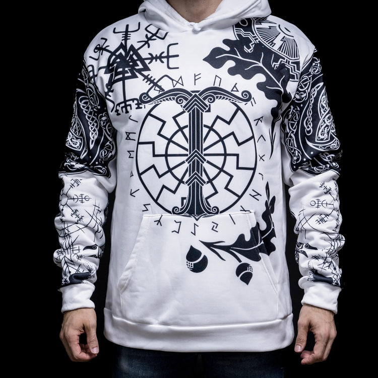 Hoodie Viking \"Hoodie Énigme Runique et Vegvisir\" Hoodie Viking \"Hoodie Énigme Runique et Vegvisir\"