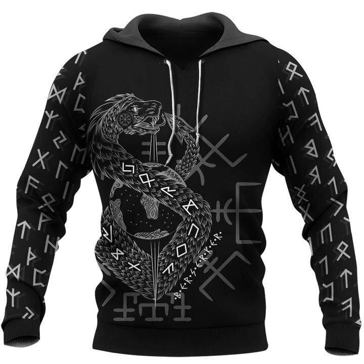 Hoodie Viking \"Hoodie Infinity Ouroboros et Vegvisir\" Hoodie Viking \"Hoodie Infinity Ouroboros et Vegvisir\"