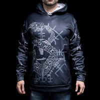 Hoodie Viking \"Hoodie Infinity Ouroboros et Vegvisir\" Hoodie Viking \"Hoodie Infinity Ouroboros et Vegvisir\"