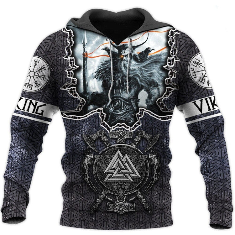 Hoodie Viking \"Hoodie Odin et Gungnir - Les Haches du Valknut\" Hoodie Viking \"Hoodie Odin et Gungnir - Les Haches du Valknut\"