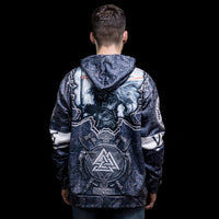 Hoodie Viking \"Hoodie Odin et Gungnir - Les Haches du Valknut\" Hoodie Viking \"Hoodie Odin et Gungnir - Les Haches du Valknut\"