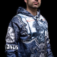 Hoodie Viking \"Hoodie Odin et Gungnir - Les Haches du Valknut\" Hoodie Viking \"Hoodie Odin et Gungnir - Les Haches du Valknut\"