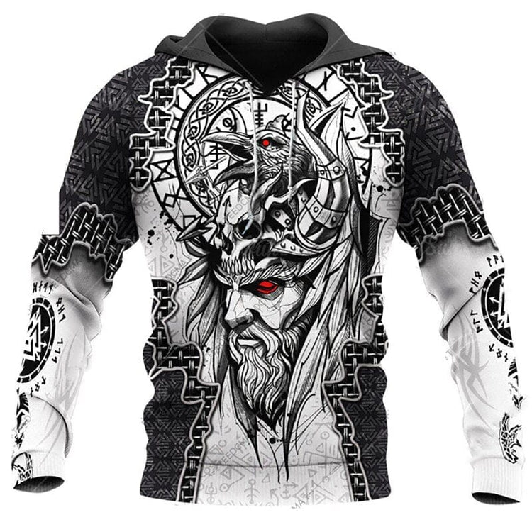 Hoodie Viking \"Regard de corbeau d'Odin\" Hoodie Viking \"Regard de corbeau d'Odin\"