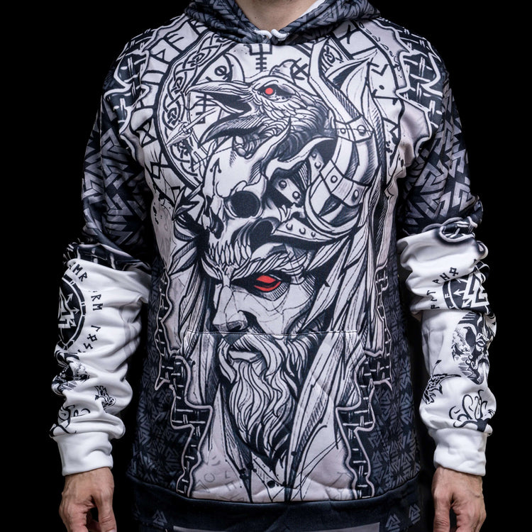 Hoodie Viking \"Regard de corbeau d'Odin\" Hoodie Viking \"Regard de corbeau d'Odin\"