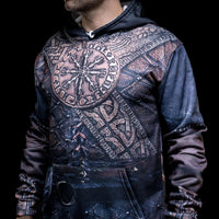 Hoodie Viking \"Vegvisir, la boussole du guerrier\" Hoodie Viking \"Vegvisir, la boussole du guerrier\"