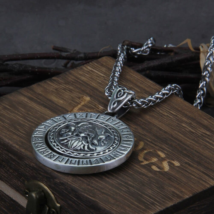 Pendentif en Argent Sterling 925 - La Puissance d'Odin Pendentif en Argent Sterling 925 - La Puissance d'Odin