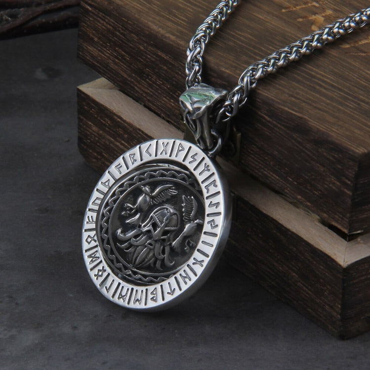 Pendentif en Argent Sterling 925 - La Puissance d'Odin Pendentif en Argent Sterling 925 - La Puissance d'Odin