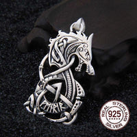 Pendentif en Argent Sterling 925 - La Rage de Fenrir Pendentif en Argent Sterling 925 - La Rage de Fenrir