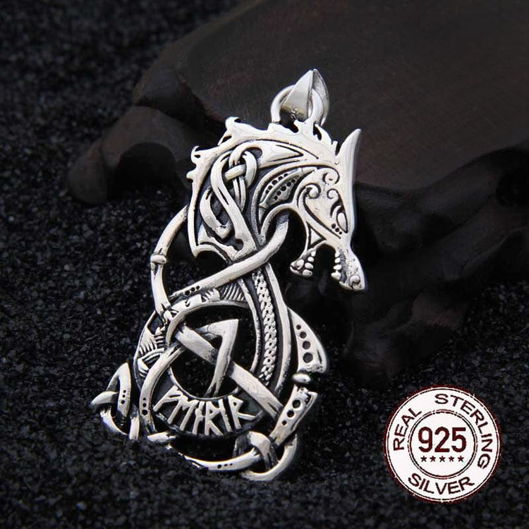 Pendentif en Argent Sterling 925 - La Rage de Fenrir Pendentif en Argent Sterling 925 - La Rage de Fenrir