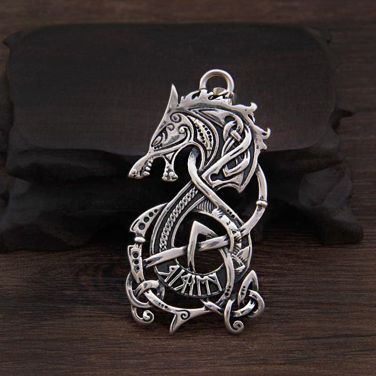 Pendentif en Argent Sterling 925 - La Rage de Fenrir Pendentif en Argent Sterling 925 - La Rage de Fenrir