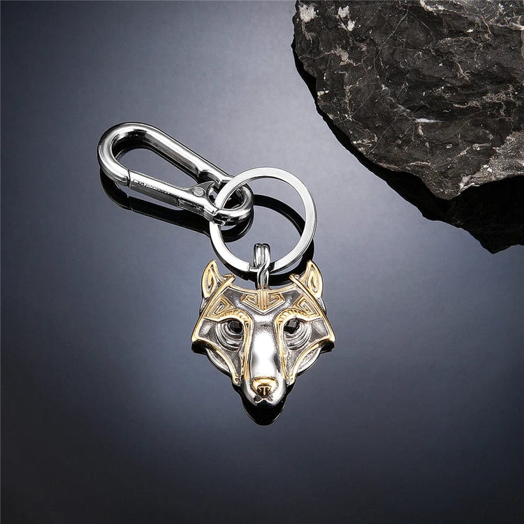 Porte-clés Viking Masque de Fenrir Doré Porte-clés Viking Masque de Fenrir Doré