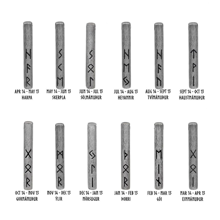 Amulette viking du Futhark l'alphabet runique - acier inoxydable Amulette viking du Futhark l'alphabet runique - acier inoxydable