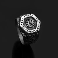 Bague boussole runique Vegvisir Bague boussole runique Vegvisir