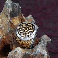 Bague compas du Viking et arbre de vie Bague compas du Viking et arbre de vie