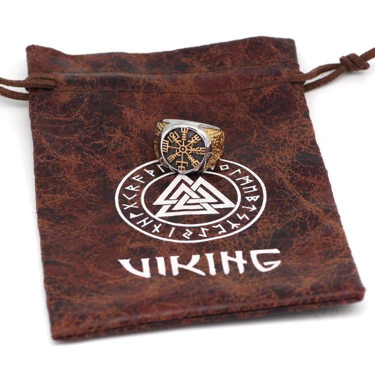 Bague compas du Viking et arbre de vie Bague compas du Viking et arbre de vie