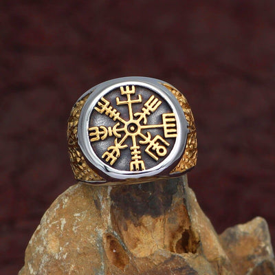 Bague compas du Viking et arbre de vie