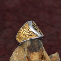 Bague compas du Viking et arbre de vie Bague compas du Viking et arbre de vie