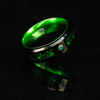 Bague de Jarl \"Forêt de Kattegat\" en Tungstène Bague de Jarl \"Forêt de Kattegat\" en Tungstène