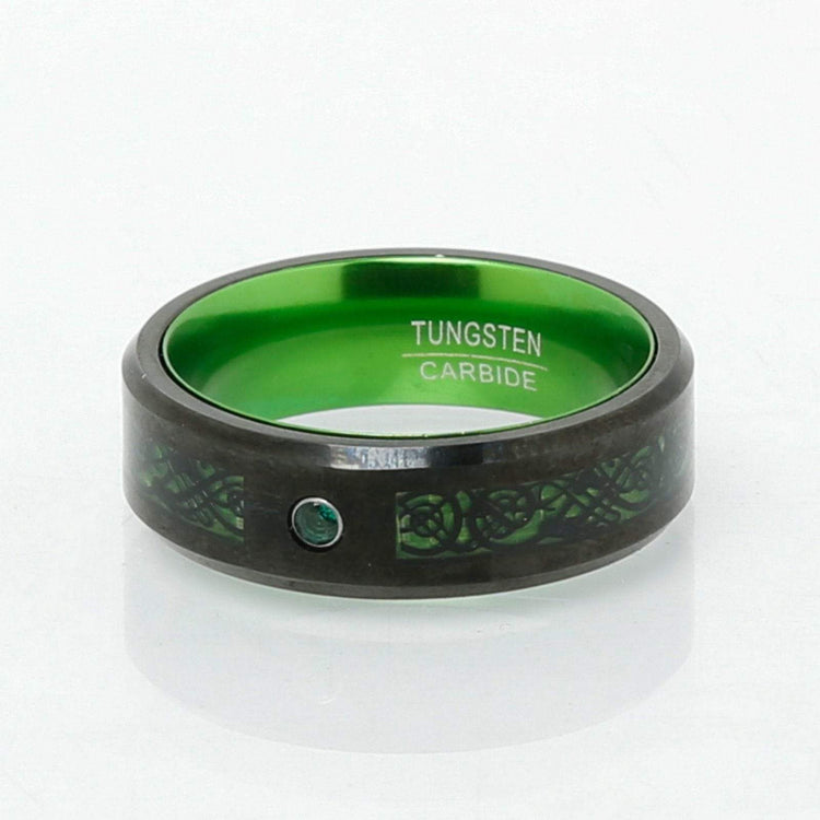 Bague de Jarl \"Forêt de Kattegat\" en Tungstène Bague de Jarl \"Forêt de Kattegat\" en Tungstène
