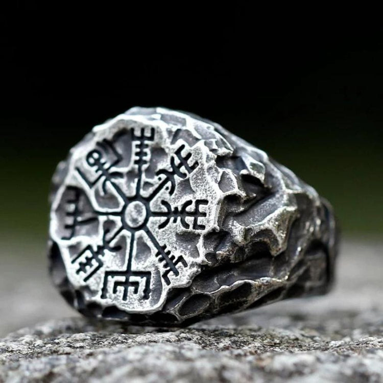 Bague \"Suivre son chemin\" Vegvisir | Acier inoxydable Bague \"Suivre son chemin\" Vegvisir | Acier inoxydable
