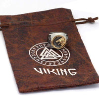 Bague tête de loup viking - acier inoxydable Bague tête de loup viking - acier inoxydable