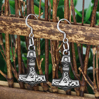 Boucles d'oreilles Mjolnir en acier inoxydable Boucles d'oreilles Mjolnir en acier inoxydable