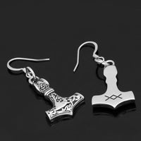 Boucles d'oreilles Mjolnir en acier inoxydable Boucles d'oreilles Mjolnir en acier inoxydable
