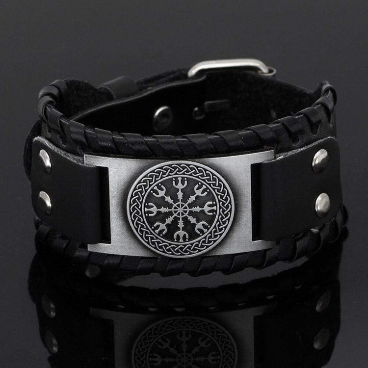 Bracelet Aegishjalmur en cuir Bracelet Aegishjalmur en cuir