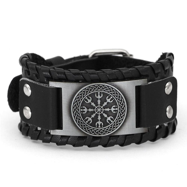 Bracelet Aegishjalmur en cuir Bracelet Aegishjalmur en cuir