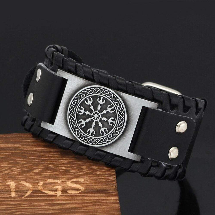 Bracelet Aegishjalmur en cuir Bracelet Aegishjalmur en cuir