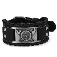 Bracelet bouclier viking en cuir Bracelet bouclier viking en cuir