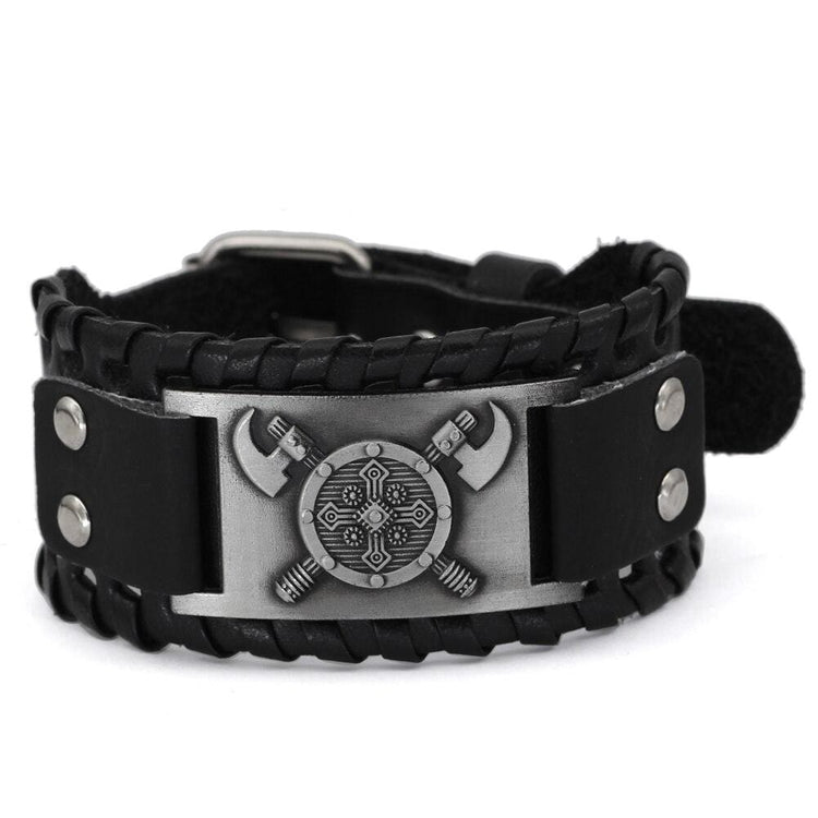 Bracelet bouclier viking en cuir Bracelet bouclier viking en cuir