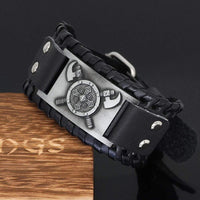 Bracelet bouclier viking en cuir Bracelet bouclier viking en cuir