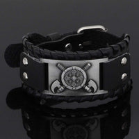 Bracelet bouclier viking en cuir Bracelet bouclier viking en cuir