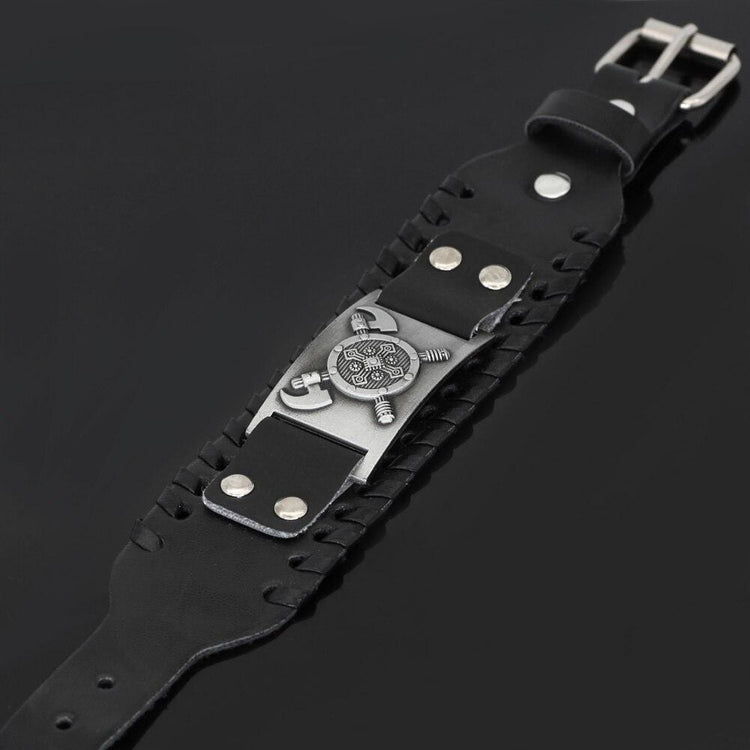 Bracelet bouclier viking en cuir Bracelet bouclier viking en cuir