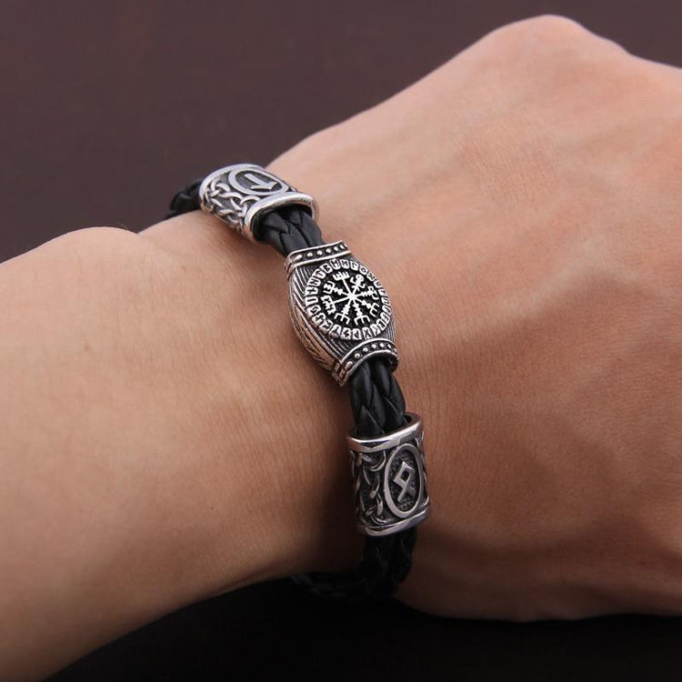 Bracelet boussole runique Vegvisir Bracelet boussole runique Vegvisir
