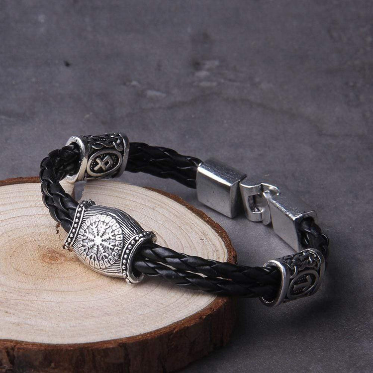 Bracelet boussole runique Vegvisir Bracelet boussole runique Vegvisir